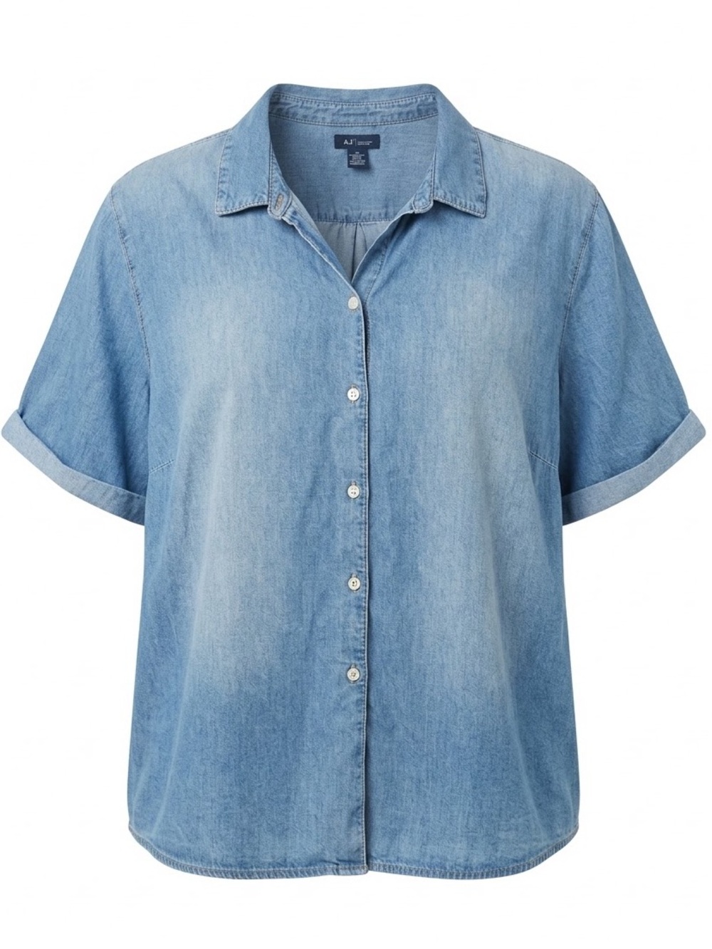 J Jill Denim Light Wash Denim Button-Down Shirt Women 4X